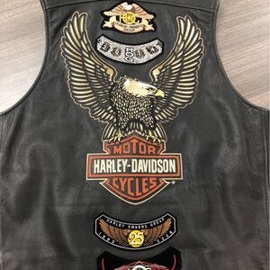Harley Davidson Legendary Eagle, Leather Vest, Men’s Large